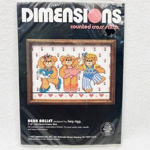 Bear Ballet Cross Stitch Kit by Dimensions 7" x 5" (1987)